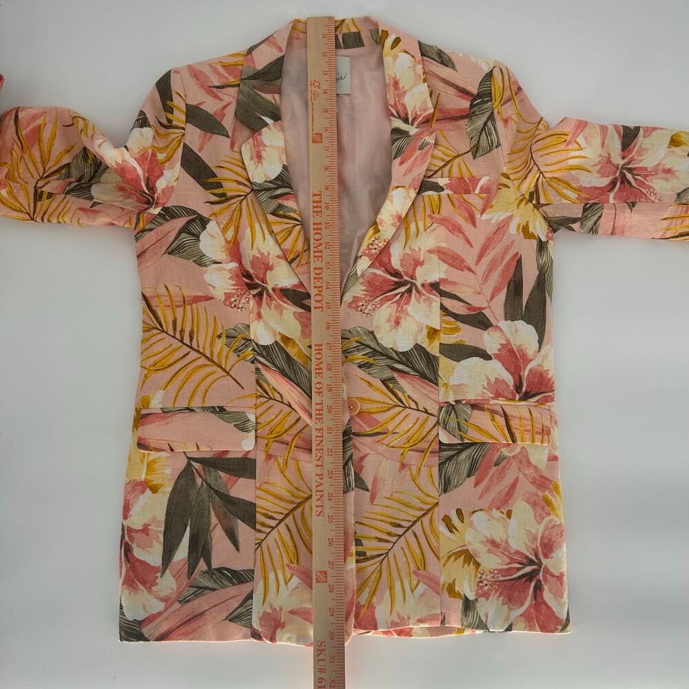 JOIE Kishina B Floral Linen Blazer Size 6 Dusty Nude $298 EUC - Picture 7 of 9